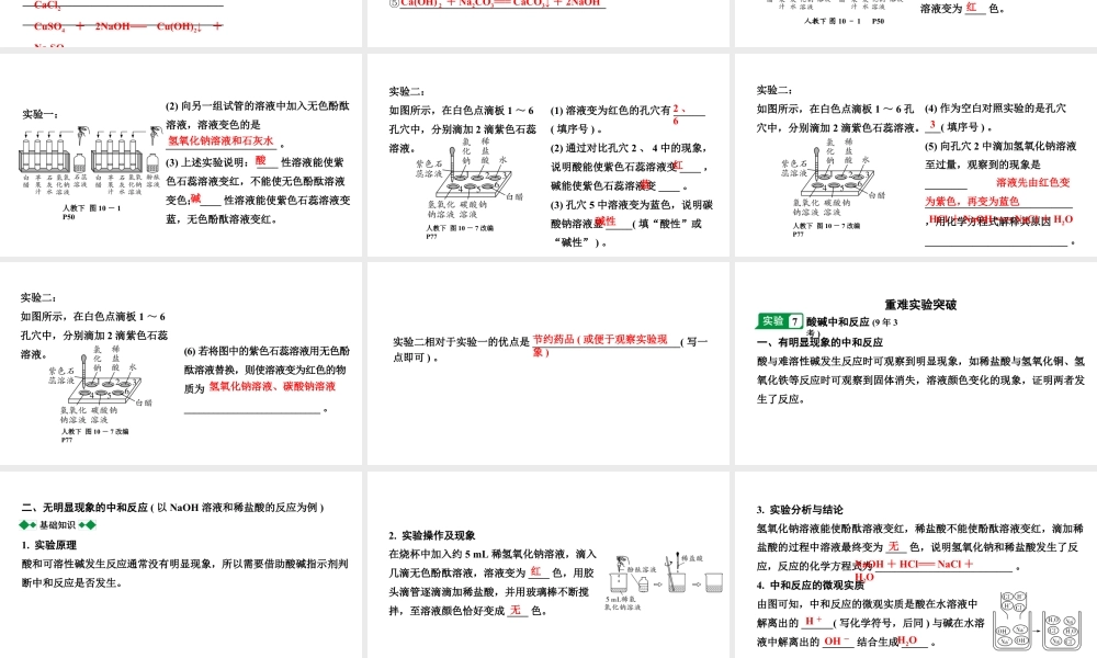 2024成都中考化学二轮复习之中考题型研究 第十单元　酸和碱（课件）.pptx