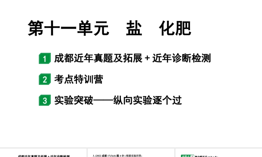 2024成都中考化学二轮复习之中考题型研究 第十一单元　盐　化肥（课件）.pptx