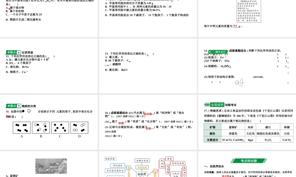 2024成都中考化学二轮复习之中考题型研究 第四单元 自然界的水（课件）.ppt