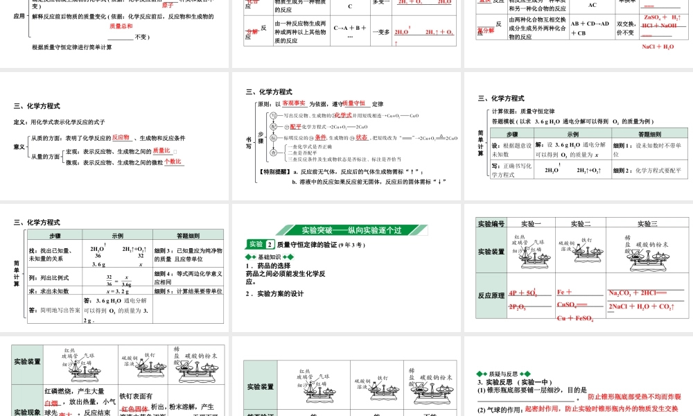 2024成都中考化学二轮复习之中考题型研究 第五单元 化学方程式（课件）.pptx