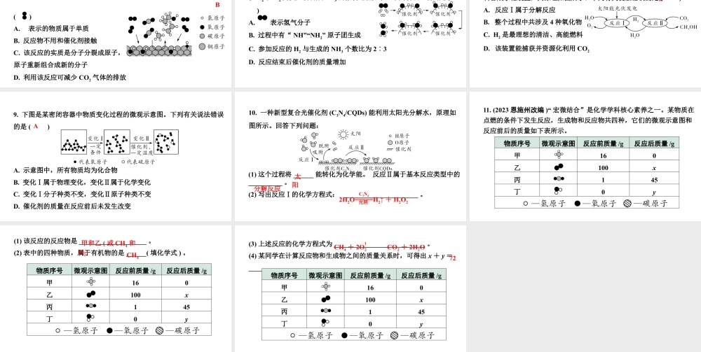 2024成都中考化学二轮复习之中考题型研究 微专题 微观反应示意图（课件）.pptx