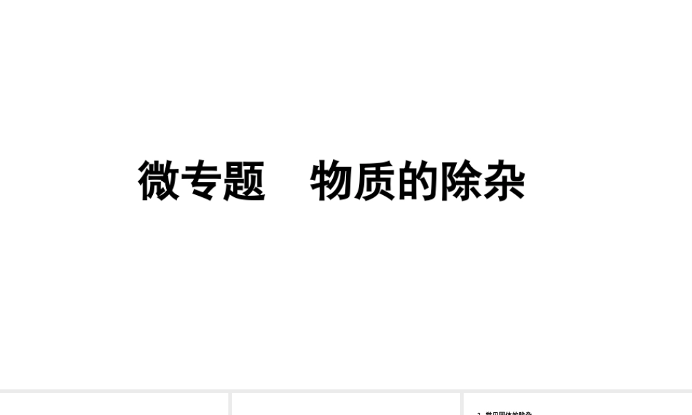 2024成都中考化学二轮复习之中考题型研究 微专题 物质的除杂（课件）.pptx