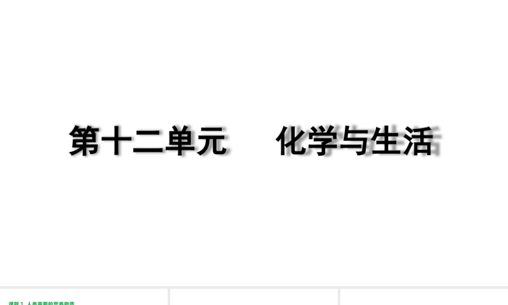 2024成都中考化学复习“四清”回归教材12第十二单元化学与生活 课件.pptx