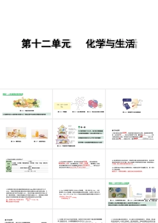 2024成都中考化学复习“四清”回归教材12第十二单元化学与生活 课件.pptx
