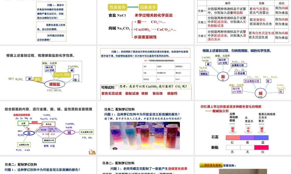 2024成都中考化学试题研究大单元复习-化学让美食更酷炫——基于实验探究的酸碱盐 课件.pptx