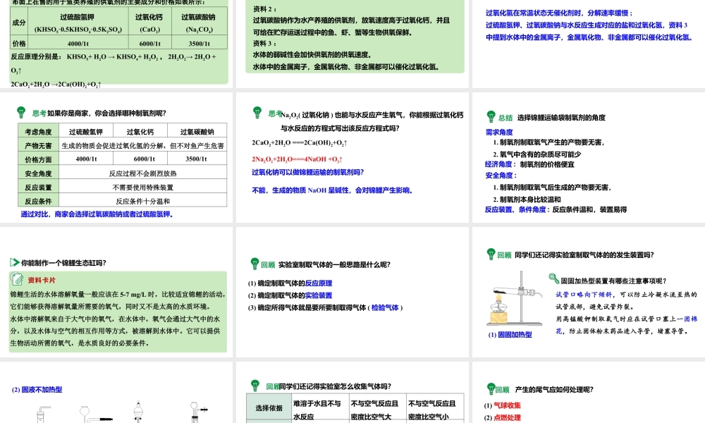 2024成都中考化学试题研究大单元复习-鱼在“囧”途 第2课时 拯救锦鲤 课件.pptx