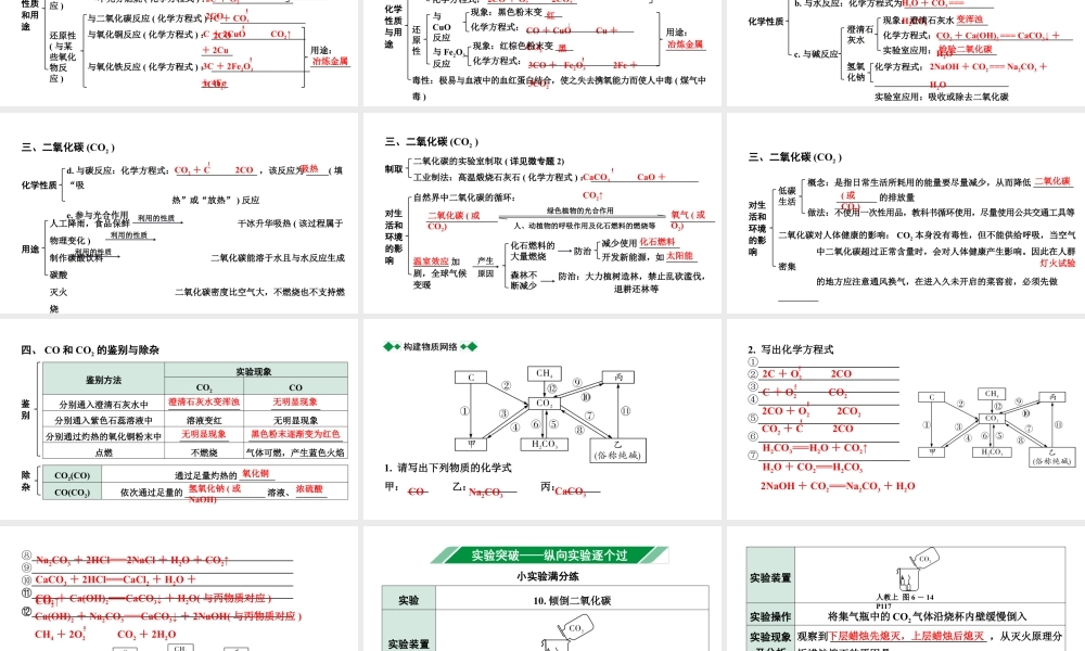 2024成都中考化学中考题型研究 第六单元 碳和碳的氧化物（课件）.pptx