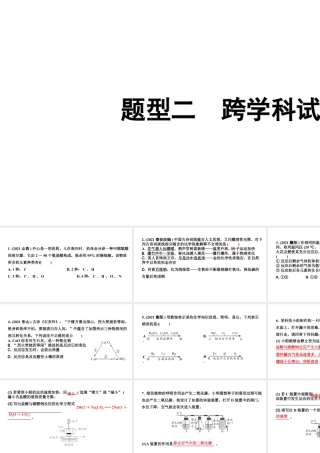 2024福建中考化学二轮中考题型研究 题型二 跨学科试题（课件）.pptx