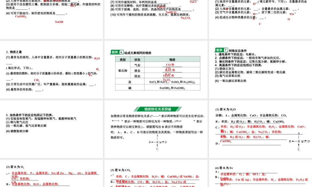 2024福建中考化学二轮中考题型研究 题型三 物质的推断（课件）.pptx