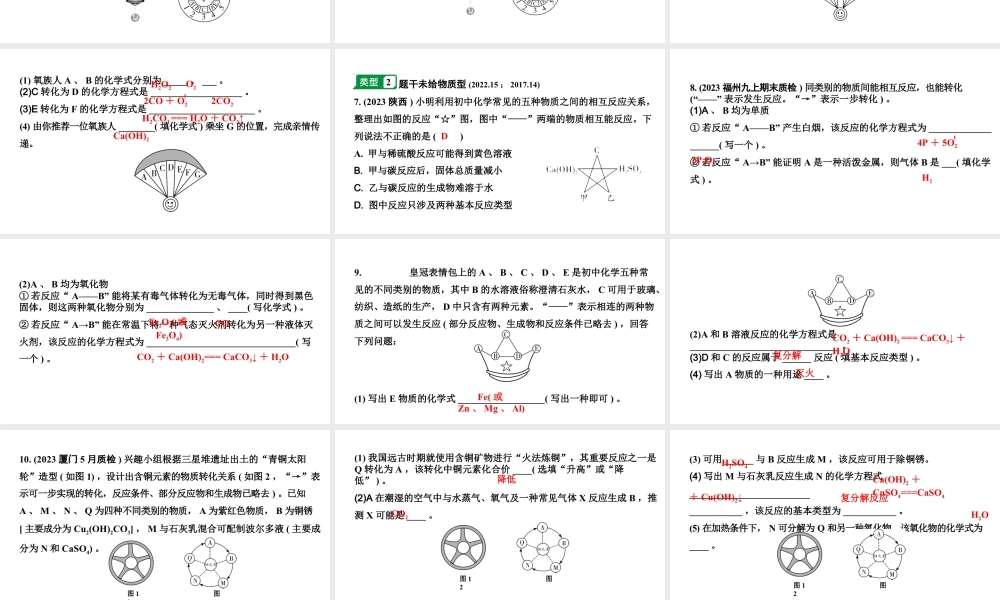 2024福建中考化学二轮中考题型研究 题型三 物质的推断（课件）.pptx