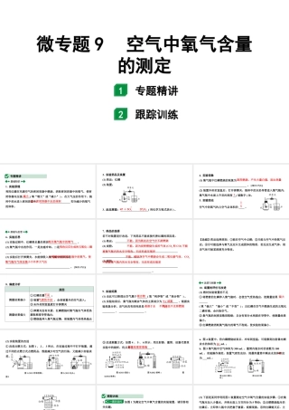 2024福建中考化学二轮中考题型研究 微专题9 空气中氧气含量的测定（课件）.pptx