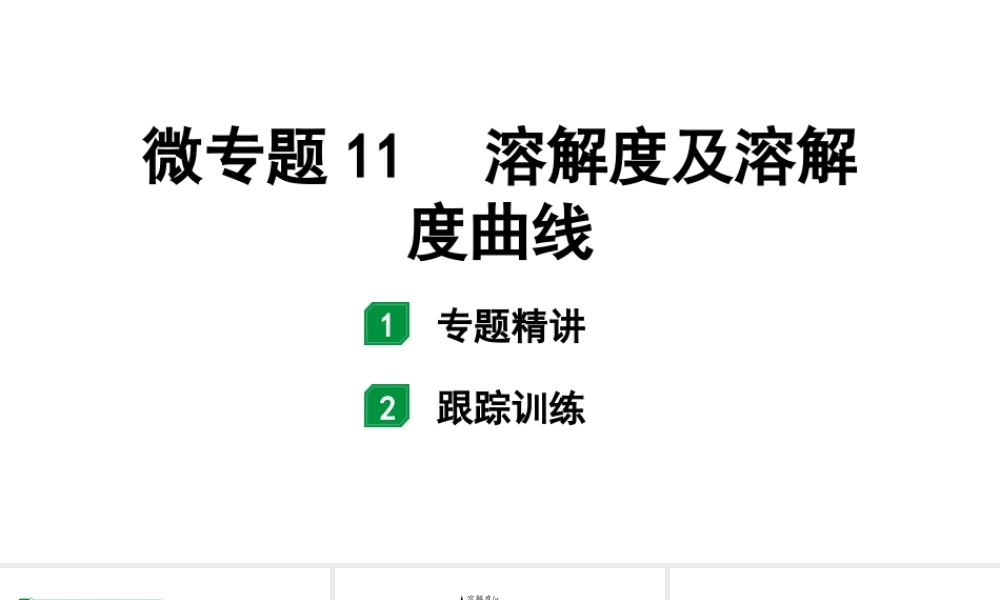 2024福建中考化学二轮中考题型研究 微专题11 溶解度及溶解度曲线（课件）.pptx