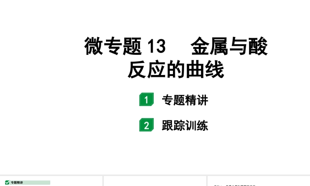 2024福建中考化学二轮中考题型研究 微专题13 金属与酸反应的曲线（课件）.pptx