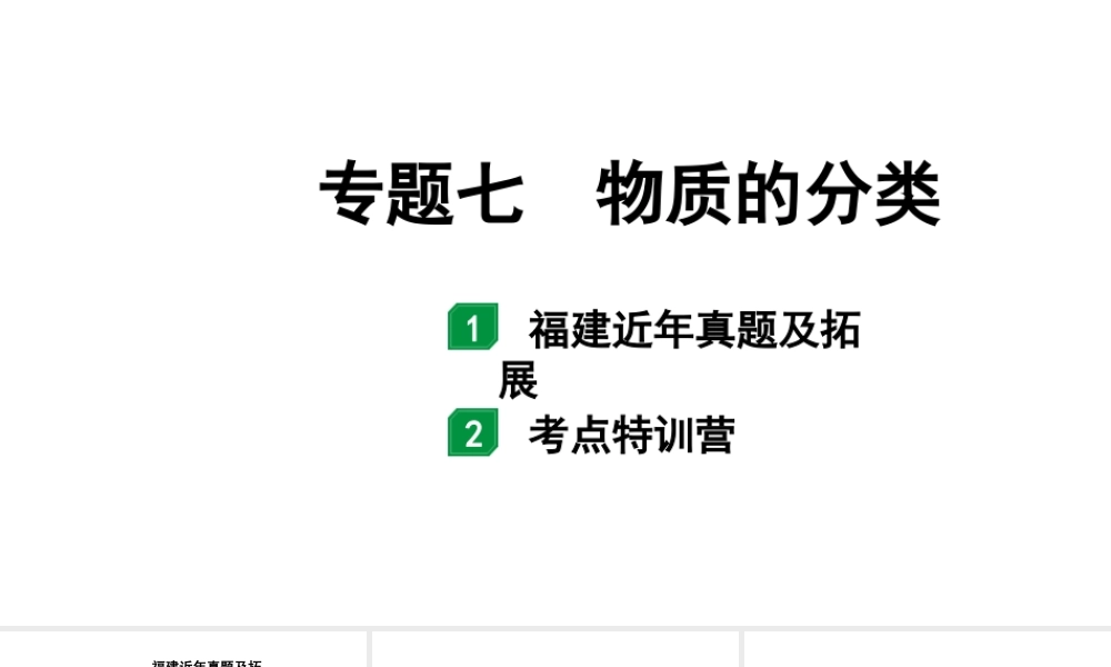 2024福建中考化学二轮中考题型研究 专题七 物质的分类（课件）.pptx