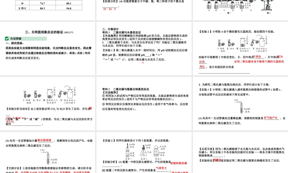 2024福建中考化学二轮中考题型研究 专题十六 横向实验分类练（课件）.pptx