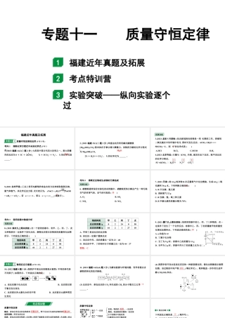 2024福建中考化学二轮中考题型研究 专题十一 质量守恒定律（课件）.pptx