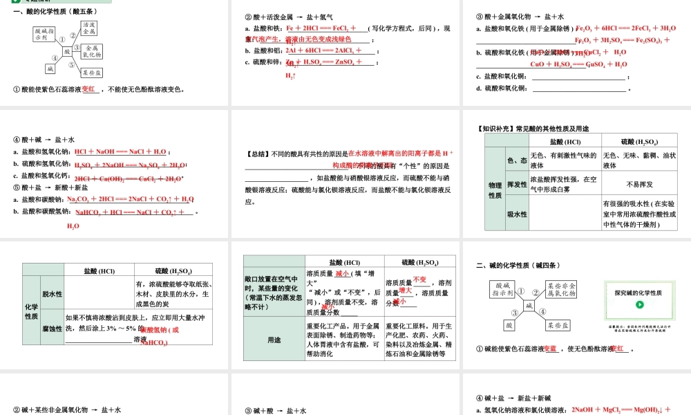 2024福建中考化学一轮复习 微专题2 酸碱盐的化学性质（课件）.pptx