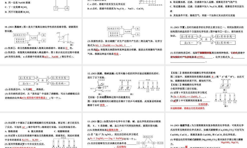 2024福建中考化学一轮复习 微专题2 酸碱盐的化学性质（课件）.pptx