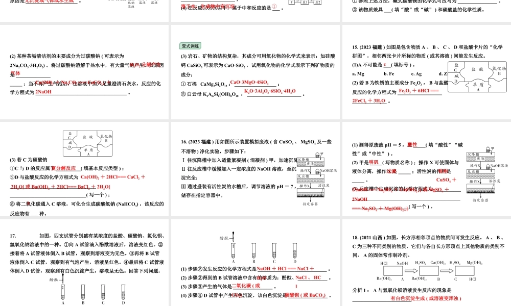 2024福建中考化学一轮复习 微专题2 酸碱盐的化学性质（课件）.pptx