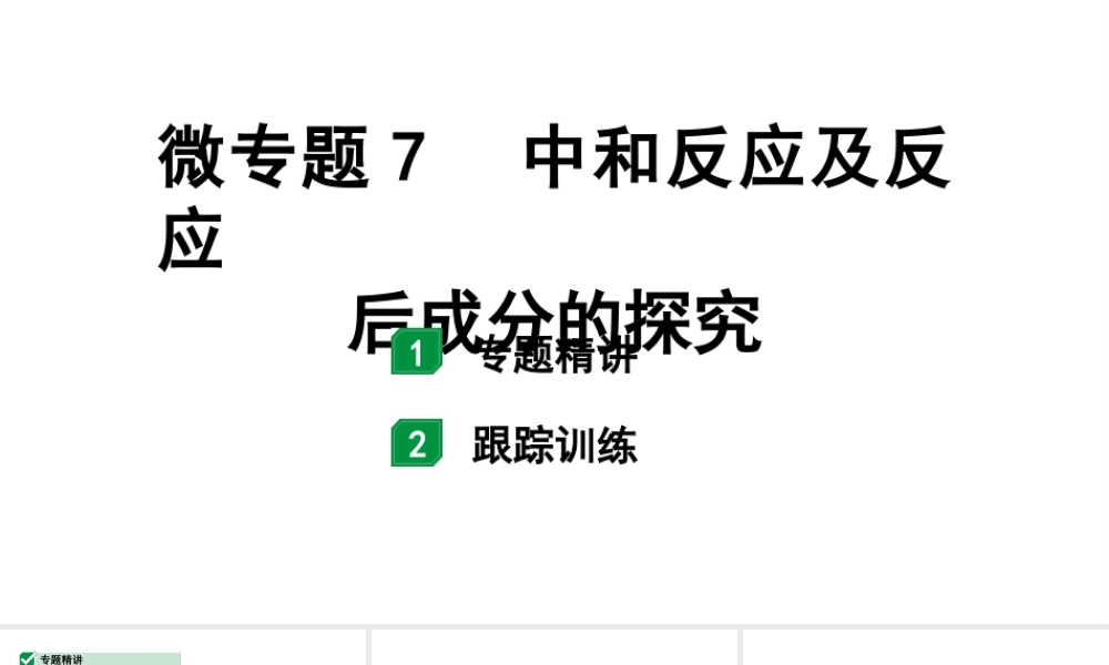 2024福建中考化学一轮复习 微专题7 中和反应及反应后成分的探究（课件）.pptx