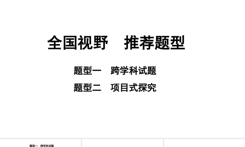 2024甘肃中考化学二轮复习之全国视野 推荐题型（课件）.pptx