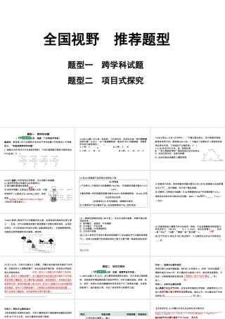2024甘肃中考化学二轮复习之全国视野 推荐题型（课件）.pptx