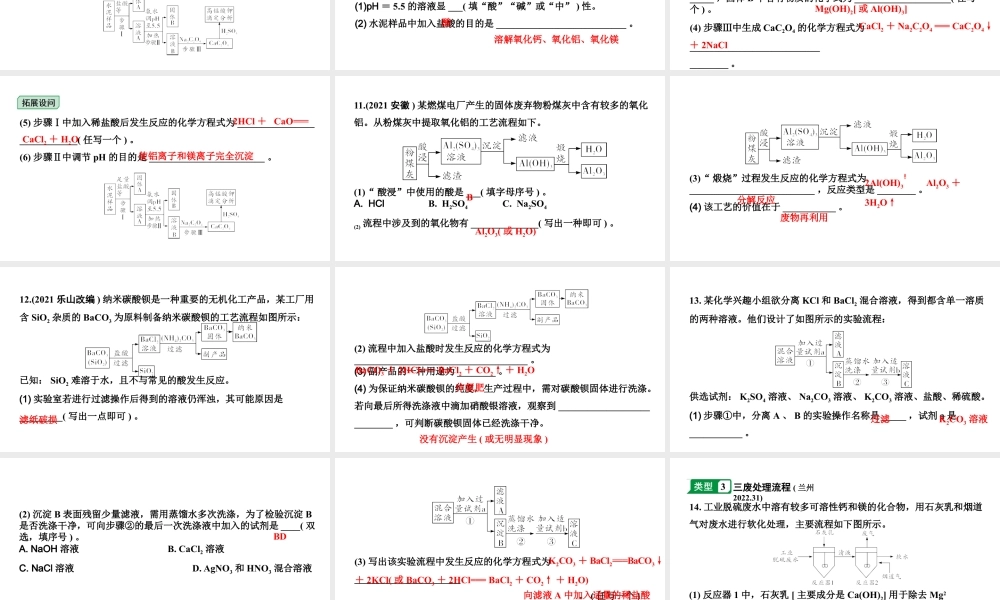 2024甘肃中考化学二轮复习之中考题型研究 专题六 流程图题（课件）.pptx