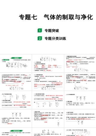 2024甘肃中考化学二轮复习之中考题型研究 专题七 气体的制取与净化（课件）.pptx
