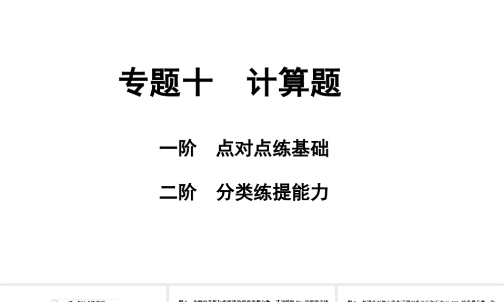 2024甘肃中考化学二轮复习之中考题型研究 专题十 计算题（课件）.pptx