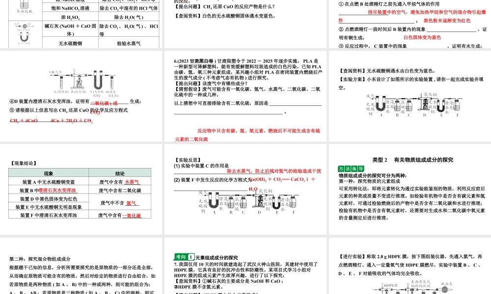 2024甘肃中考化学二轮复习专题九 实验探究题（课件）.pptx