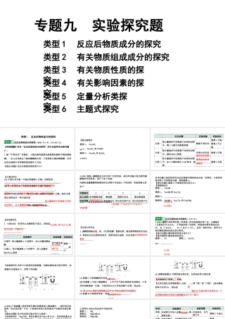 2024甘肃中考化学二轮复习专题九 实验探究题（课件）.pptx