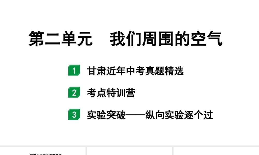 2024甘肃中考化学一轮复习之中考考点研究 第二单元 我们周围的空气（课件）.pptx