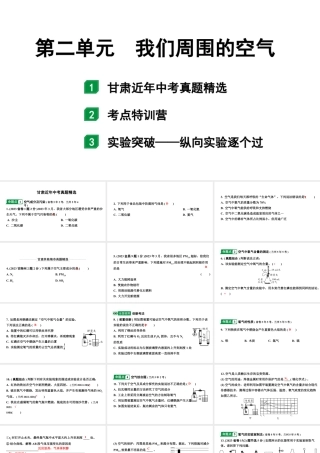 2024甘肃中考化学一轮复习之中考考点研究 第二单元 我们周围的空气（课件）.pptx