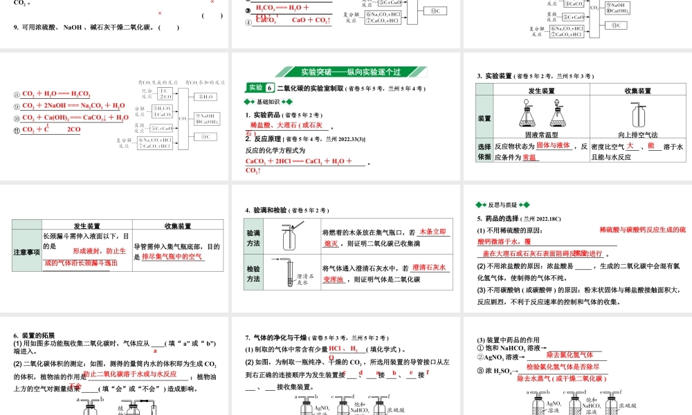 2024甘肃中考化学一轮复习之中考考点研究 第六单元 碳和碳的氧化物秘（课件）.pptx