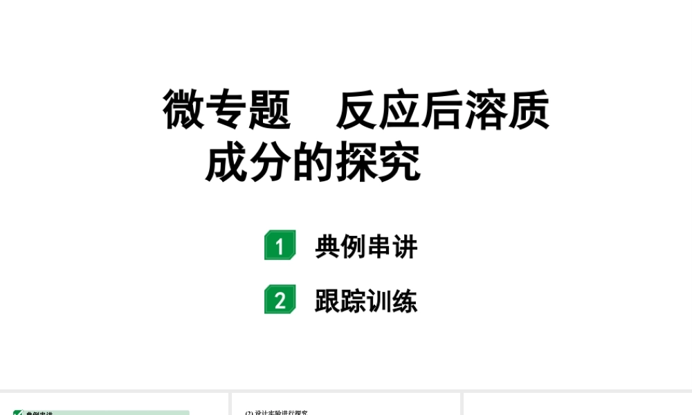 2024甘肃中考化学一轮复习之中考考点研究 微专题  反应后溶质成分的探究（课件）.pptx