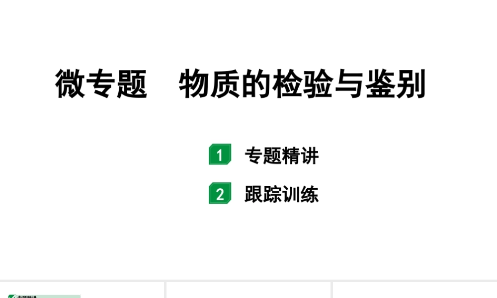 2024甘肃中考化学一轮复习之中考考点研究 微专题 物质的检验与鉴别（课件）.pptx