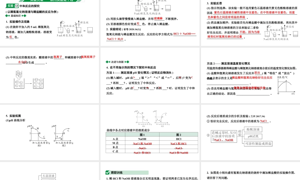 2024甘肃中考化学一轮复习之中考考点研究 微专题 中和反应的探究（课件）.pptx