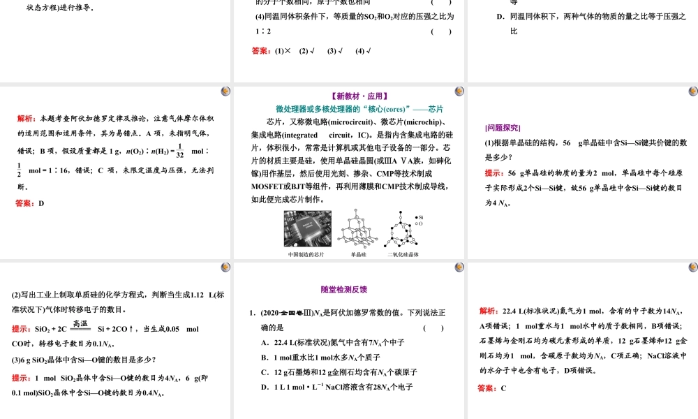 2024高考化学一轮复习 第1讲 化学常用计量的基础知识（课件）.pptx