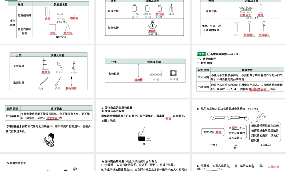 2024贵阳中考化学二轮专题复习 主题十六 常见仪器及基本实验操作（课件）.pptx