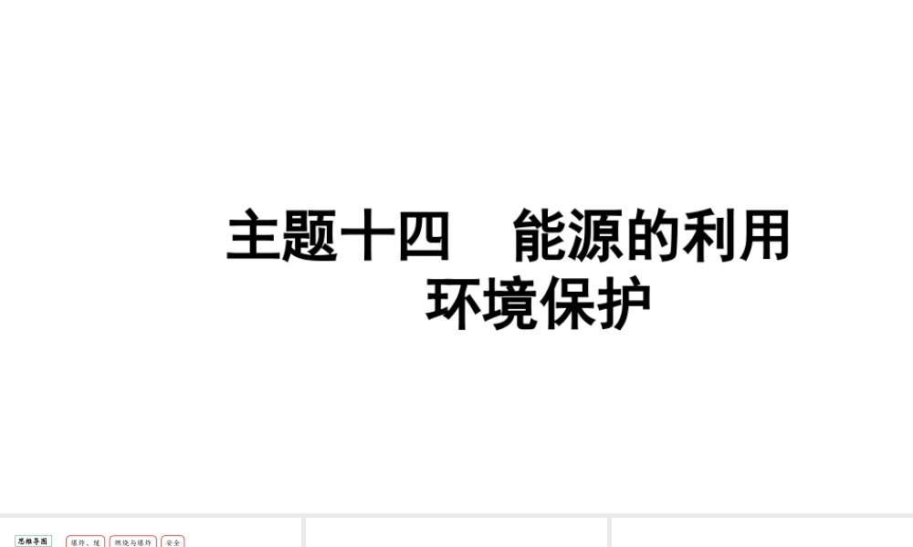 2024贵阳中考化学二轮专题复习 主题十四 能源的利用 环境保护（课件）.pptx