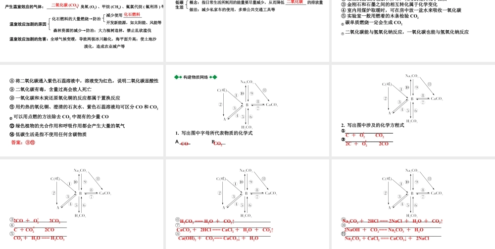 2024贵州中考化学二轮专题复习 主题2  碳和碳的氧化物（课件）.pptx