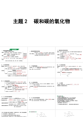 2024贵州中考化学二轮专题复习 主题2  碳和碳的氧化物（课件）.pptx