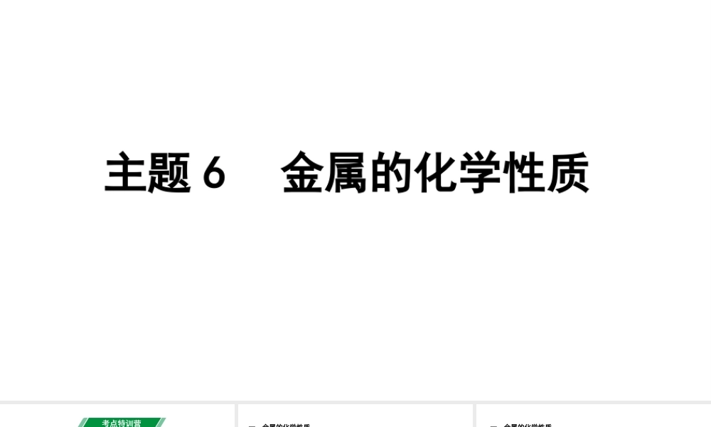 2024贵州中考化学二轮专题复习 主题6 金属的化学性质（课件）.pptx