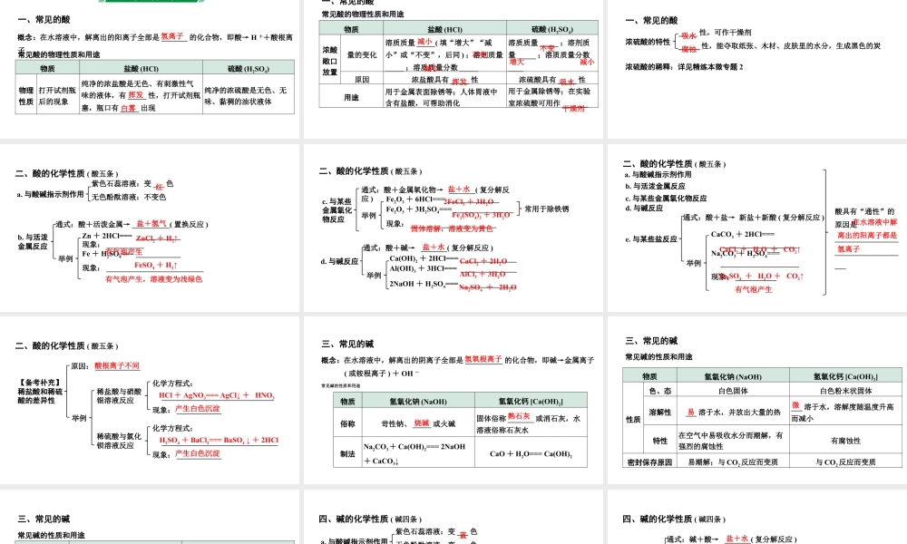 2024贵州中考化学二轮专题复习 主题7 酸和碱（课件）.pptx