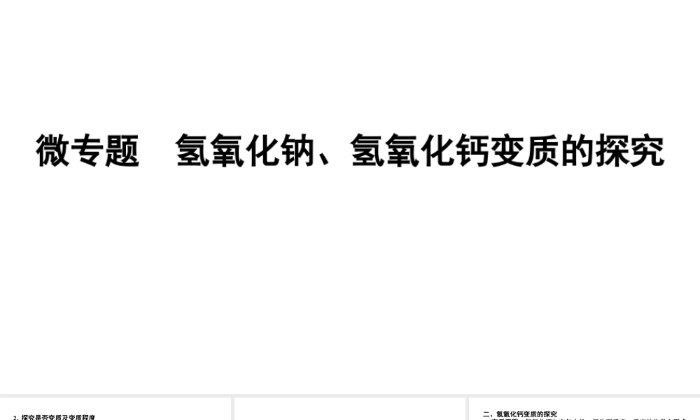 2024海南中考化学二轮重点专题突破 微专题 氢氧化钠、氢氧化钙变质的探究（课件）.ppt