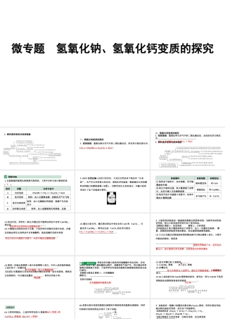 2024海南中考化学二轮重点专题突破 微专题 氢氧化钠、氢氧化钙变质的探究（课件）.ppt