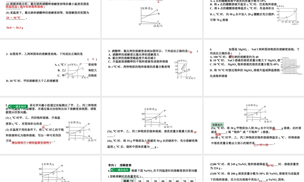 2024海南中考化学二轮重点专题突破 微专题 溶解度曲线及其应用（课件）.ppt