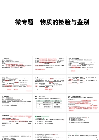 2024海南中考化学二轮重点专题突破 微专题 物质的检验与鉴别（课件）.pptx