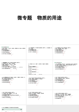 2024海南中考化学二轮重点专题突破 微专题 物质的用途（课件）.ppt