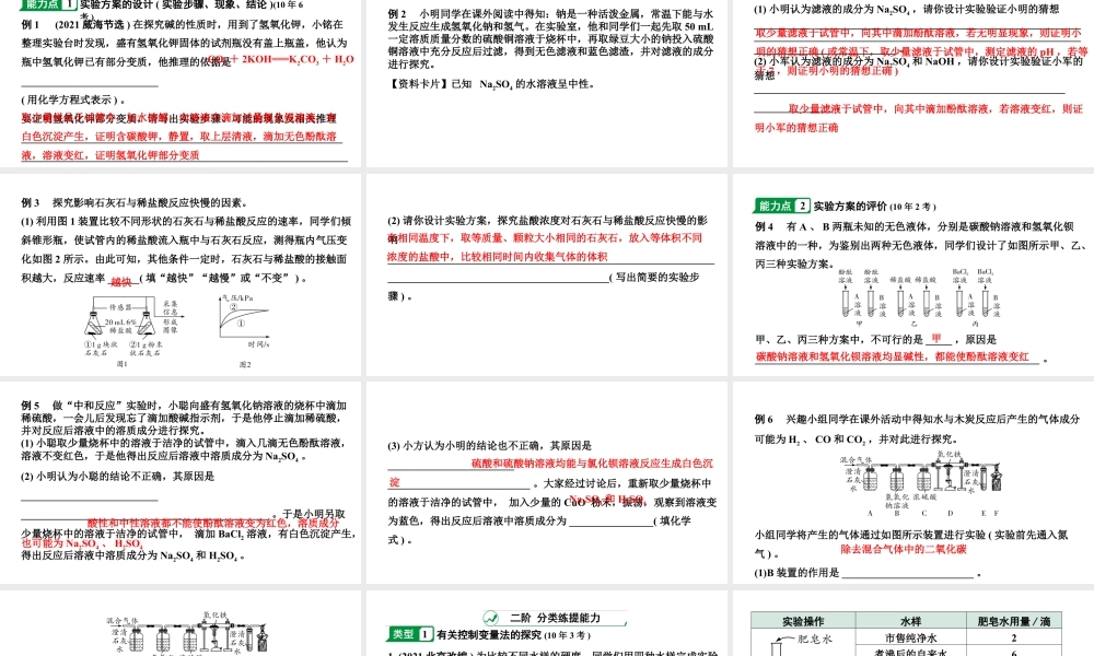 2024海南中考化学二轮重点专题突破 专题六 实验探究题（课件）.pptx